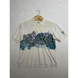 Ashworth Golf Polo Shirt Men’s Size XL White Short Sleeve Hawaiian